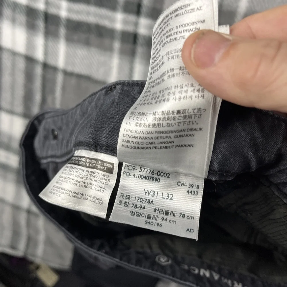 Levis Premium‎ Chino Pants Mens 31x32 Black Performance Stretch Water Repellent